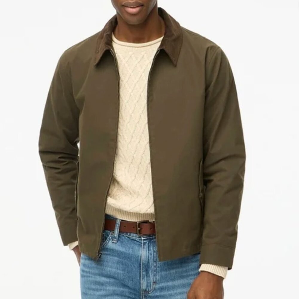 J.Crew NEW olive green cord collar deck jacket